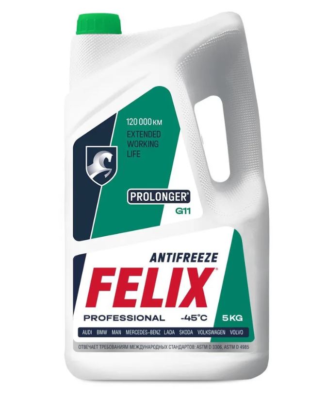 Антифриз Felix Prolonger-45 (G11) зеленый 5л