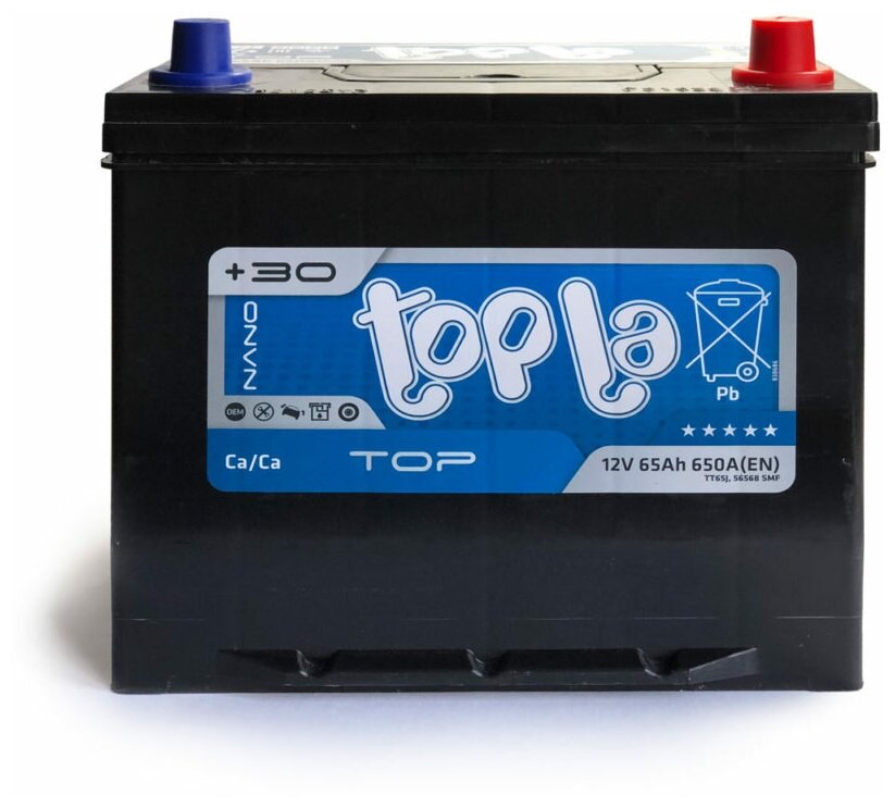 Аккумулятор Topla Asia Top 65 прям.п дж  (D23R, 56011, 56569) нижнее крепление