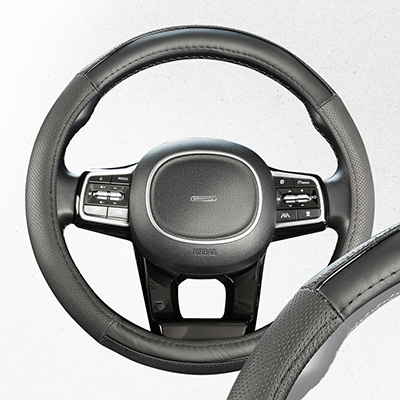 Оплетка SKYWAY кожа натуральная M Real- 9 Черная